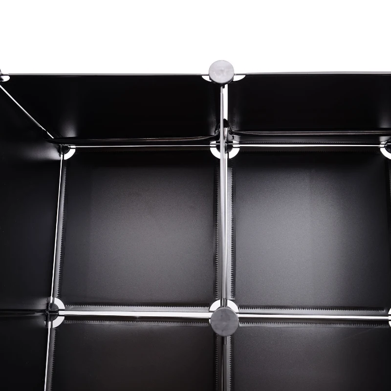Homcom - Estanteria modular armario con puertas plastico hierro zapatero baño modelo 4