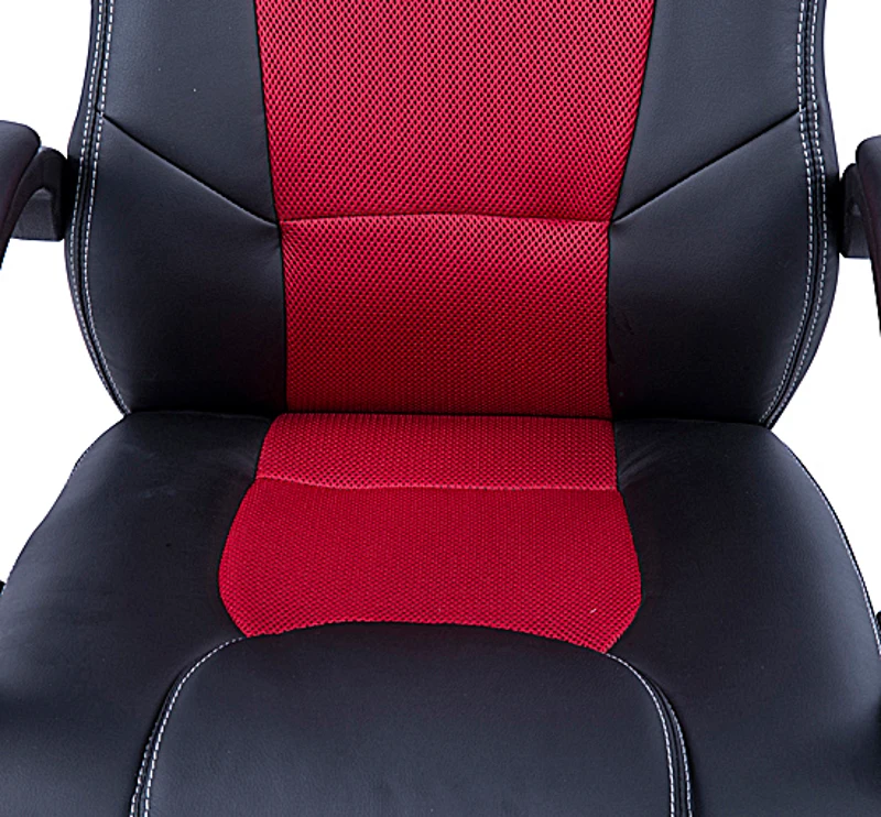 HomCom Silla para Oficina Negro Rojo PV + PVC ø71 x 61cm