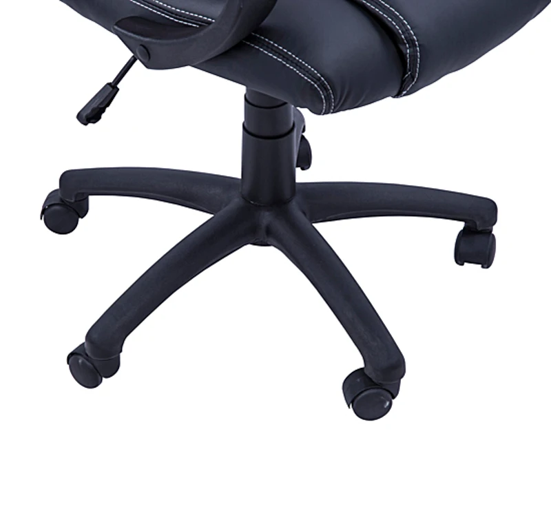 HomCom Silla para Oficina Negro Rojo PV + PVC ø71 x 61cm