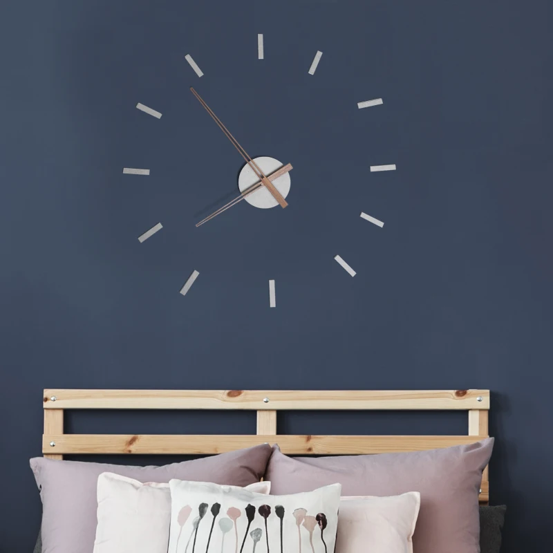 HOMCOM DIY Reloj de Pared 3D con Números Adhesivos Reloj de Etiqueta de Pared Moderno Decoración Adorno para Hogar