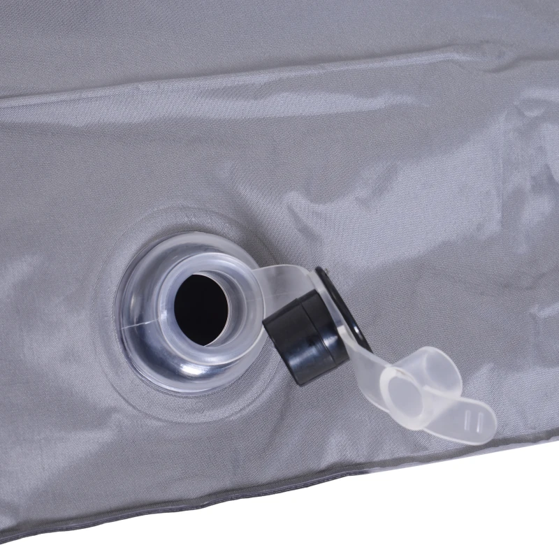 Outsunny Colchón Hinchable Inflable Individual Cama de Aire Portátil para Acampada Playa Viaje - 183 x 60 x 12 cm - Negro y Gris
