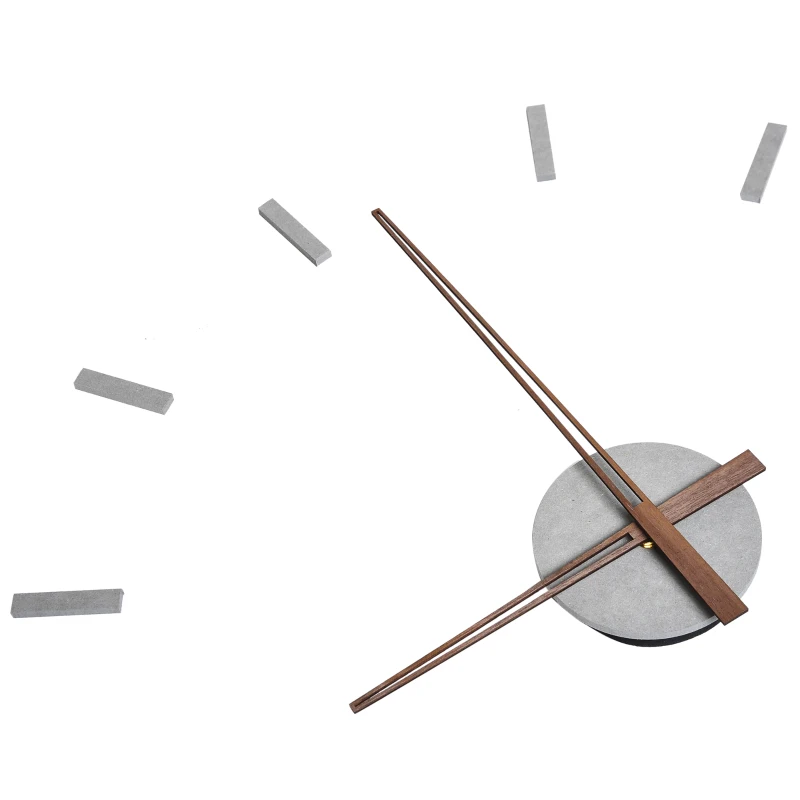 HOMCOM DIY Reloj de Pared 3D con Números Adhesivos Reloj de Etiqueta de Pared Moderno Decoración Adorno para Hogar