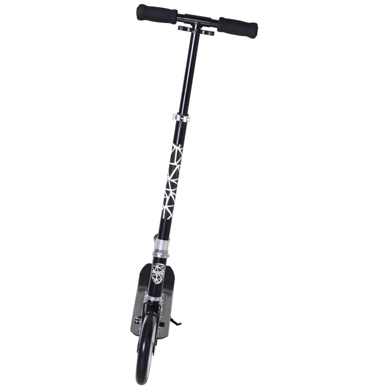 HOMCOM Patinete Plegable Scooter con Manillar Altura Ajustable 86/92/98cm  Patinete para Adultos y Niños (más de 14 años) Tipo Monopatín con Freno Grandes Ruedas Carga 100kg