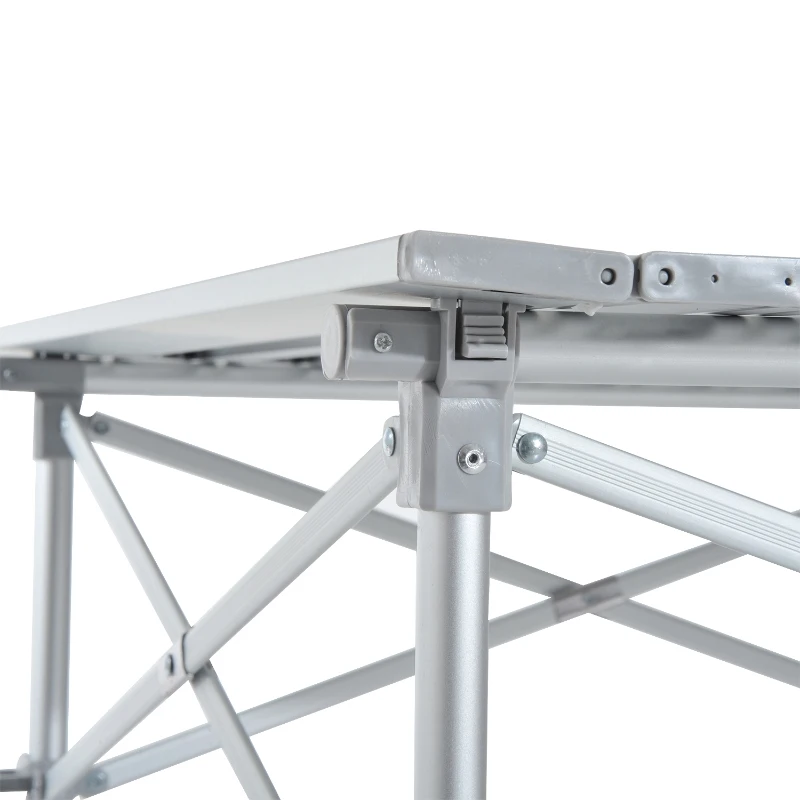 Outsunny Mesa Plegable Portátil Aluminio para Camping, Terraza, Jardín, Playa o Picnic con Bolsa para transportar