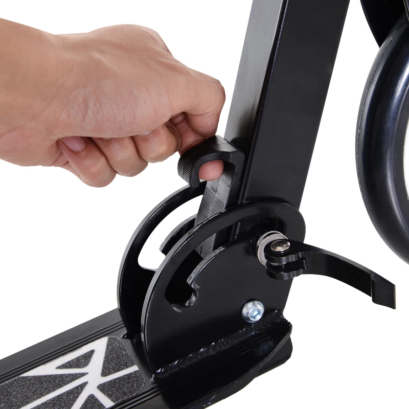 HOMCOM Patinete Plegable Scooter con Manillar Altura Ajustable 86/92/98cm  Patinete para Adultos y Niños (más de 14 años) Tipo Monopatín con Freno Grandes Ruedas Carga 100kg