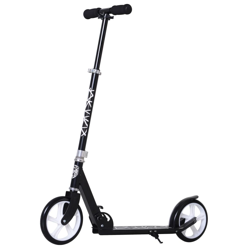 HOMCOM Patinete Plegable Scooter con Manillar Altura Ajustable 86/92/98cm  Patinete para Adultos y Niños (más de 14 años) Tipo Monopatín con Freno Grandes Ruedas Carga 100kg