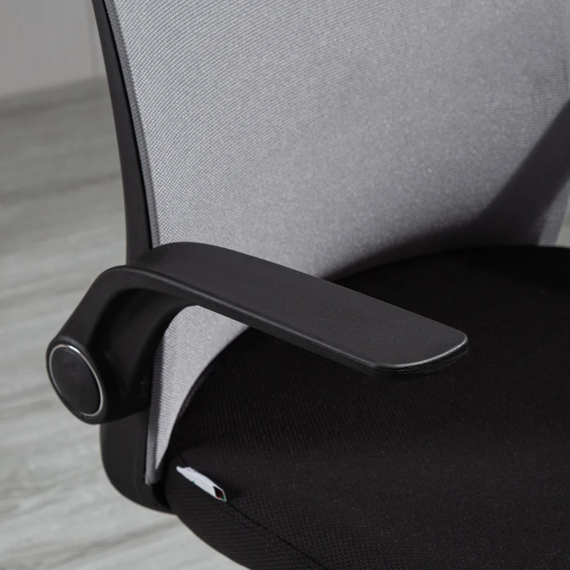 Vinsetto Silla de Juvenil Silla Escritorio Giratoria Ajustable en Altura con Reposabrazos Abatible Soporte Lumbar y Respaldo Transpirable 57x61x93-102 cm Gris