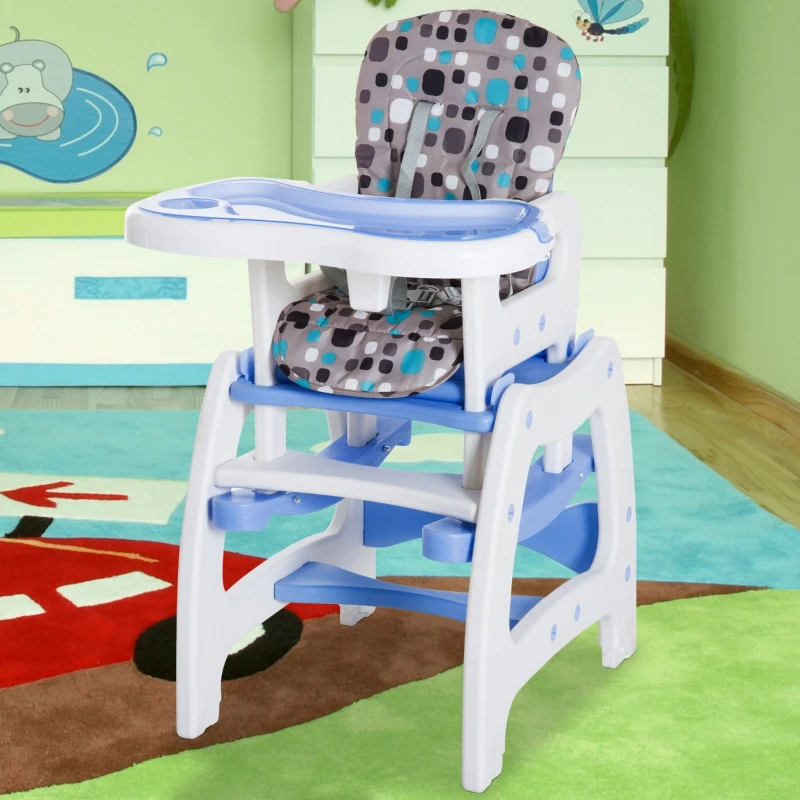 HOMCOM 3 en 1 Sillita Trona Mecedora Balancin Bebe Convertible Multifuncional Infantil