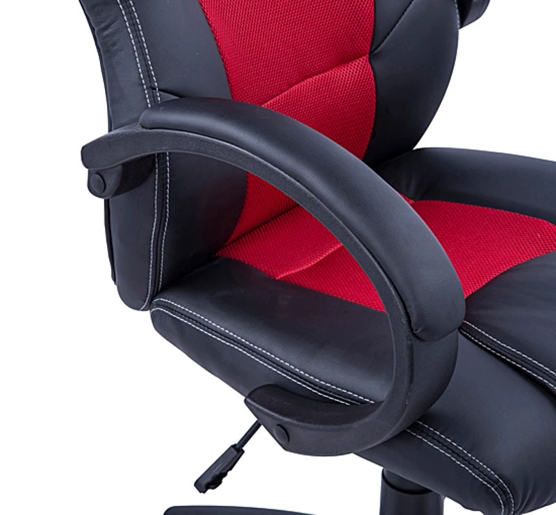 HomCom Silla para Oficina Negro Rojo PV + PVC ø71 x 61cm