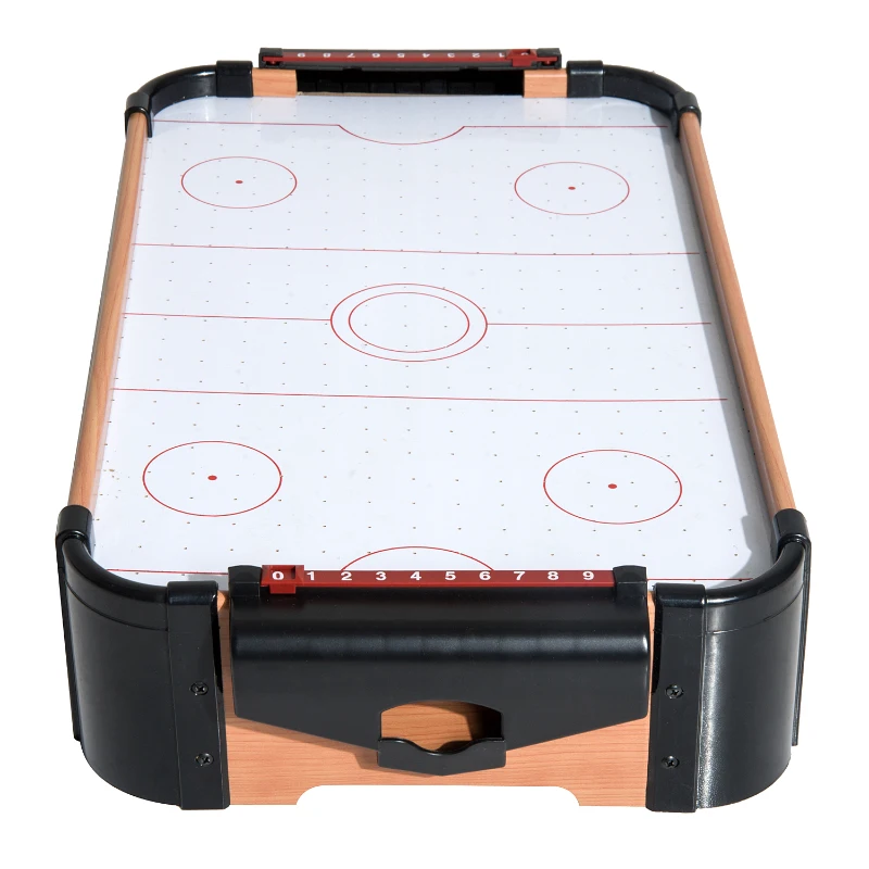 HOMCOM Air Hockey Juego de Mesa de Madera con Ventilador 2 Discos y 2 Empujadores 56x31x10.5cm