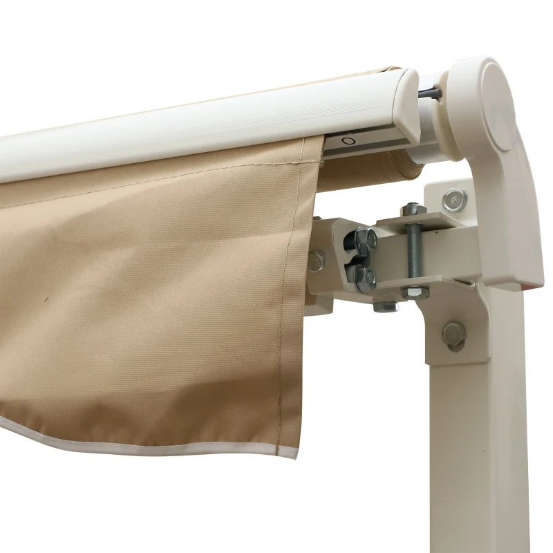 Vela de Sombra de Exterior Plegable Rectangular de 400x250cm  Protección Rayos UV Toldo Vela con Manivela Impermeable Firme y Fácil Montaje Color Marfil