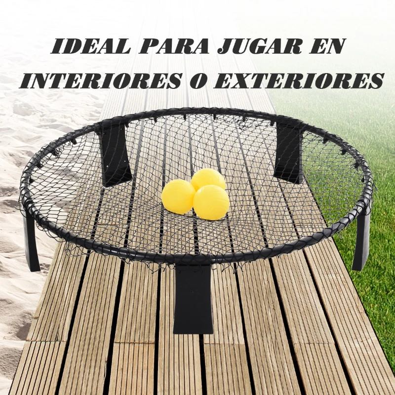 Juego de mini voleibol para Playa o Césped Exteriores  Mini Voleibol 4 Jugadores Desmontable con Bolsa de Transporte y 3 Balones