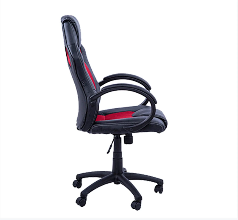 HomCom Silla para Oficina Negro Rojo PV + PVC ø71 x 61cm