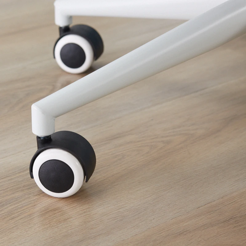 Vinsetto bureaustoel met wipfunctie thuisbureaustoel in hoogte verstelbare bureaustoel ergonomisch 360 ° zwenkwielen schuimmetaal kunststof lichtblauw 61 x 55 x 90-98 cm