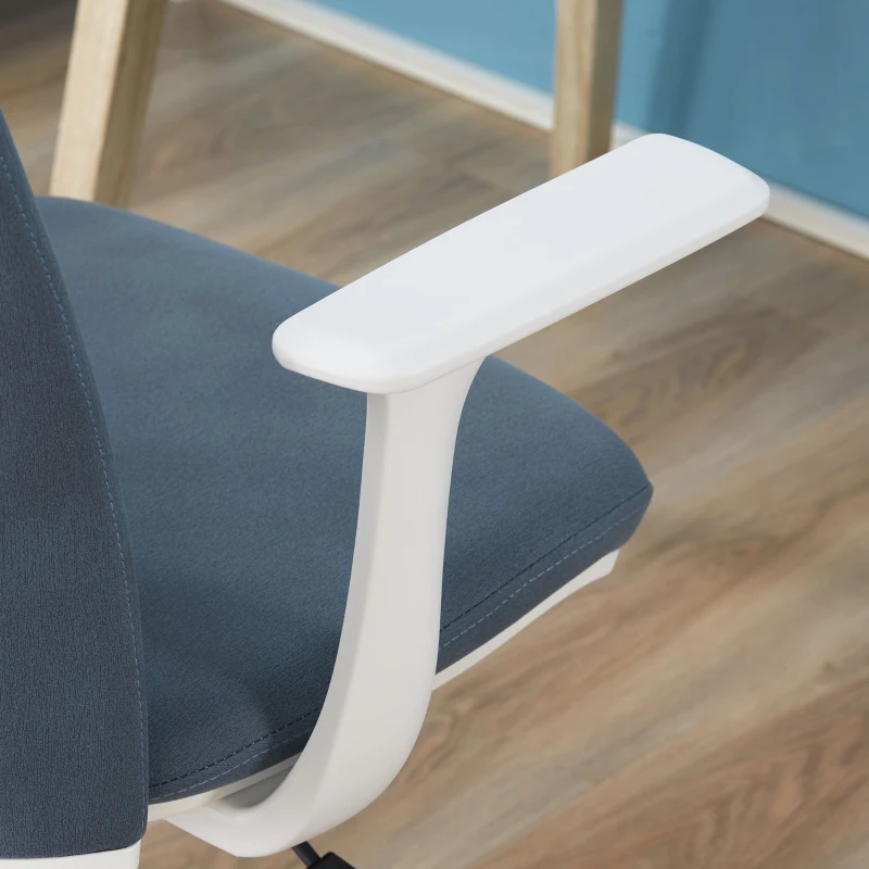 Vinsetto bureaustoel met wipfunctie thuisbureaustoel in hoogte verstelbare bureaustoel ergonomisch 360 ° zwenkwielen schuimmetaal kunststof lichtblauw 61 x 55 x 90-98 cm