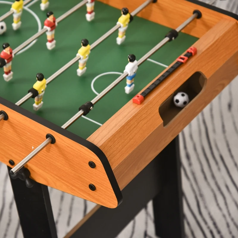 HOMCOM tafelvoetbal tafelvoetbalspel tafelvoetbaltafel speelgoed tafelvoetbalparty cadeau voor 14+ jongens inklapbaar binnen met 11 spelers per kant MDF zwart + naturel 98 x 42 x 62,5 cm