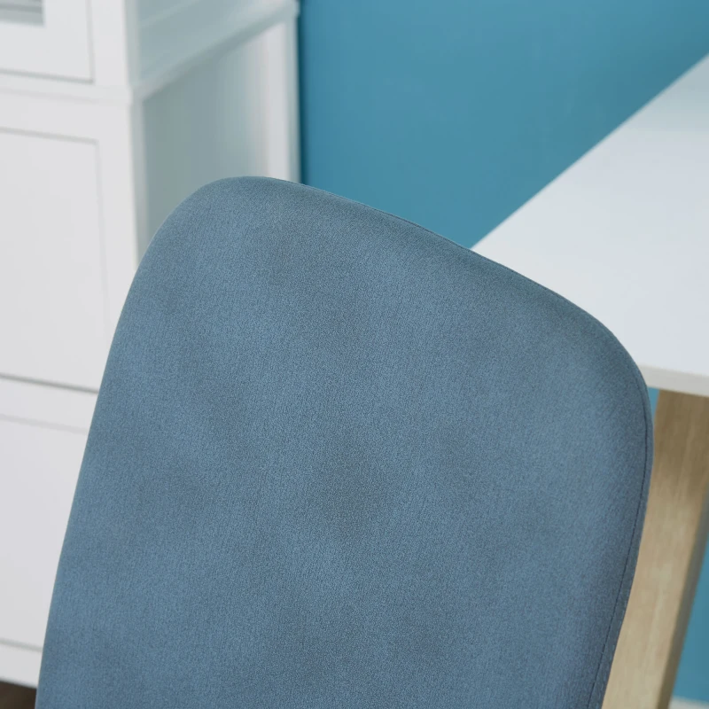 Vinsetto bureaustoel met wipfunctie thuisbureaustoel in hoogte verstelbare bureaustoel ergonomisch 360 ° zwenkwielen schuimmetaal kunststof lichtblauw 61 x 55 x 90-98 cm