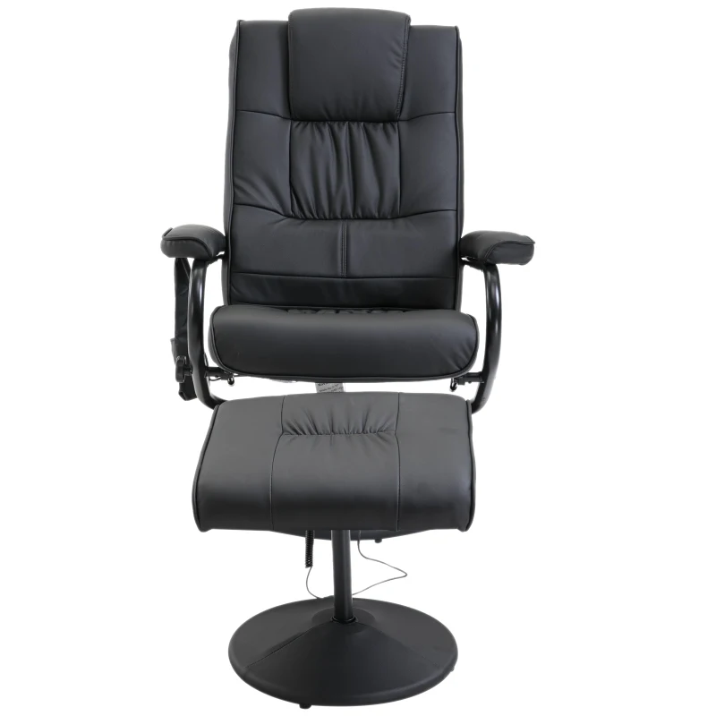 HOMCOM Reclining Massage Chair W/Footstool-Black