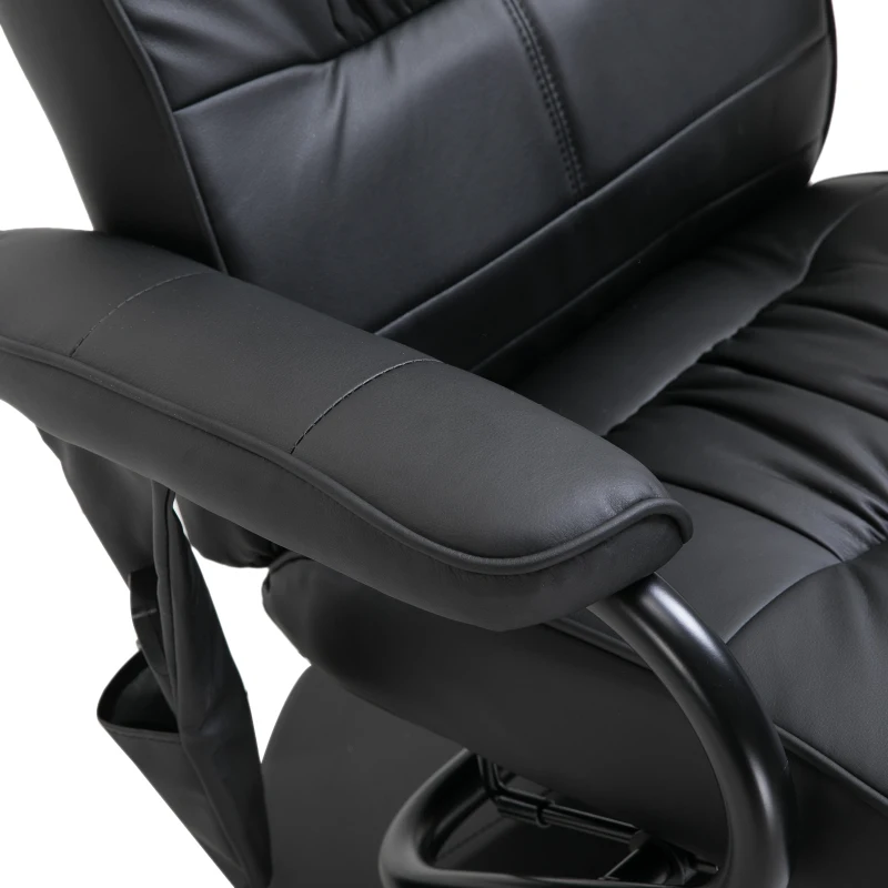 HOMCOM Reclining Massage Chair W/Footstool-Black