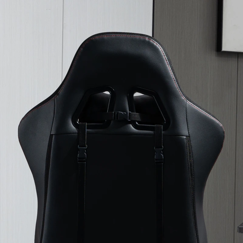 Vinsetto fotel gamingowy ze światłami LED RGB funkcja przechylania krzesło biurowe krzesło do biurka podnóżek ergonomiczny design nowoczesne z regulacją wysokości pianka sztuczna skóra, stal kolor czarny + czerwony 72x77x130-140 cm