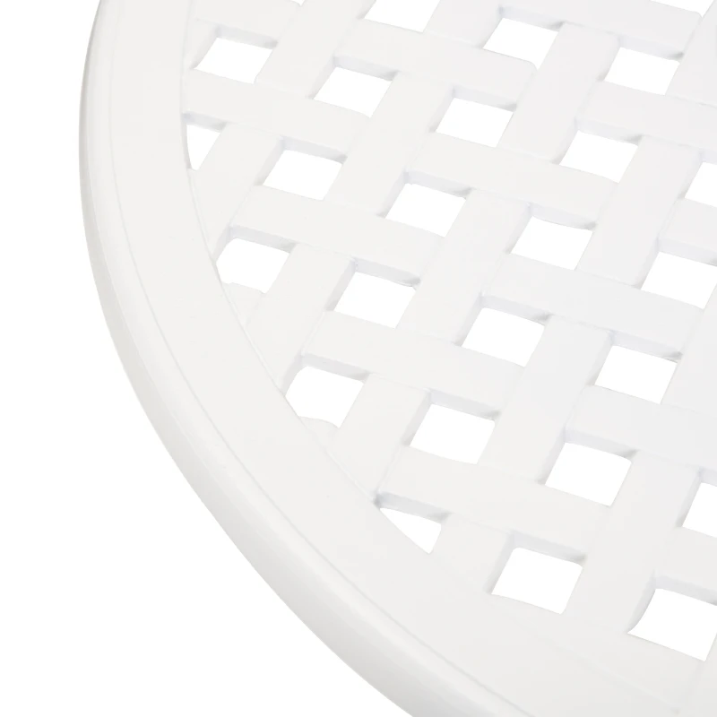 Outsunny 3PCs Garden Table Set Bistro Set Round Table with Umbrella Hole and 2 Chairs for Outdoor Indoor Patio Balcony Aluminium