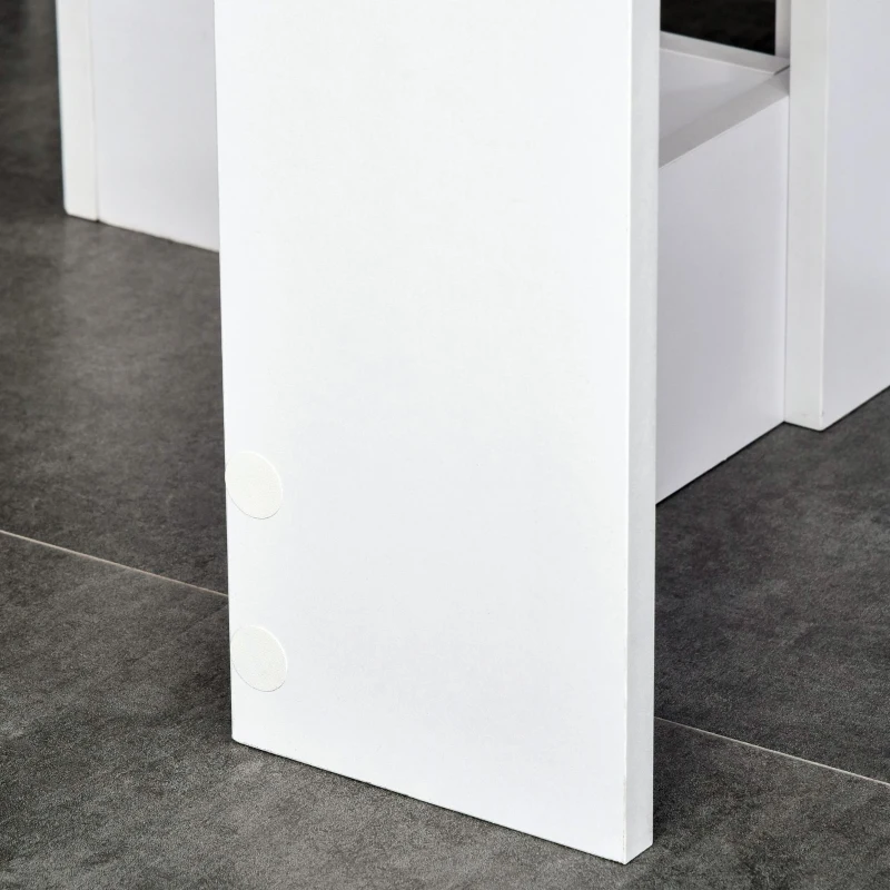 HOMCOM eettafel klaptafel eetkamertafel tafel opbergruimte, spaanplaat hout, wit 104 x 76 x 73,7 cm