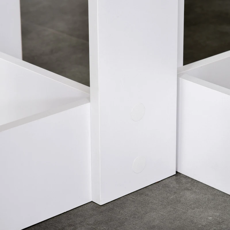 HOMCOM eettafel klaptafel eetkamertafel tafel opbergruimte, spaanplaat hout, wit 104 x 76 x 73,7 cm