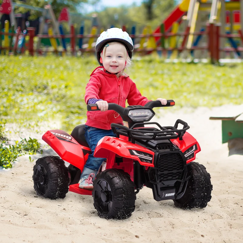 HOMCOM Kids Ride-on Four Wheeler ATV Car with Real Working Headlights for 18-36M