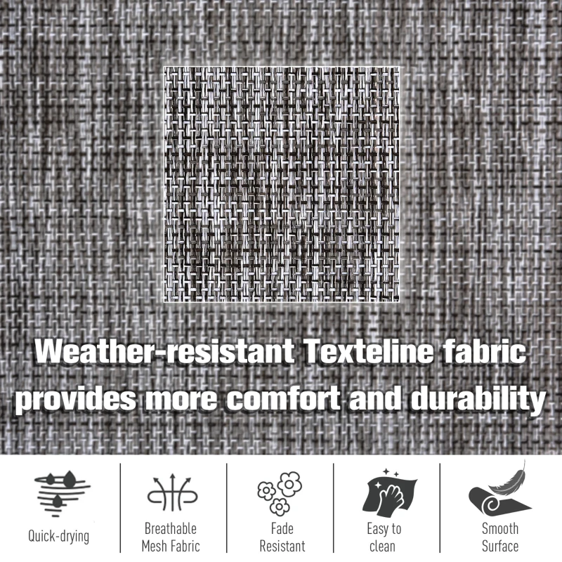 Outsunny Metal Frame Zero Gravity Rocking Patio Chair w/ Pillow Grey