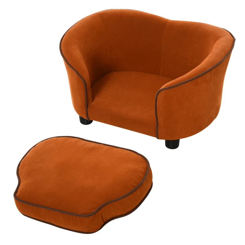 PawHut Hondenbank hondensofa kattenbank huisdierenbank hondenmand pluche bruin