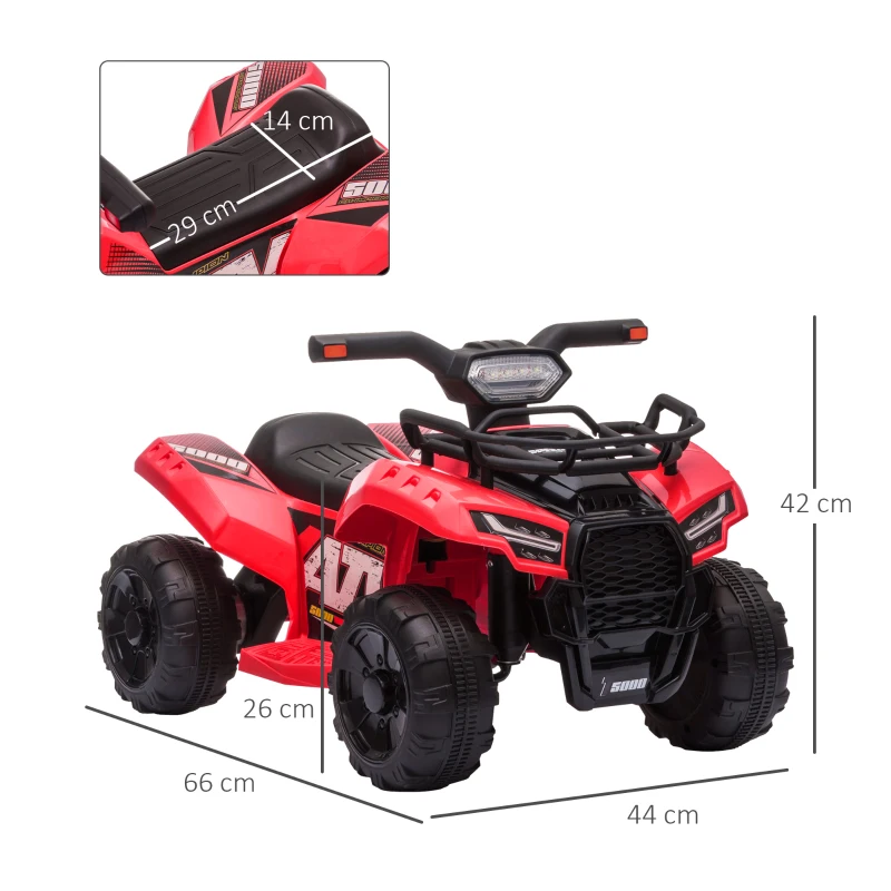 HOMCOM Kids Ride-on Four Wheeler ATV Car with Real Working Headlights for 18-36M