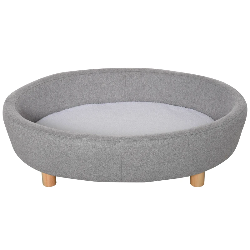Sofa dla zwierząt domowych Sofa dla psa średniej wielkości psy koty owalna szary