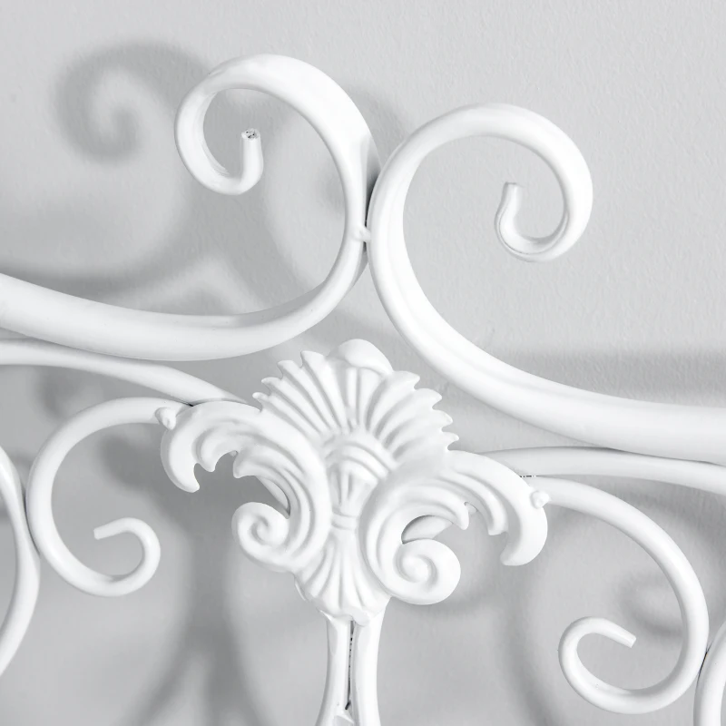 Ławka ogrodowa metalowa biała Outsunny