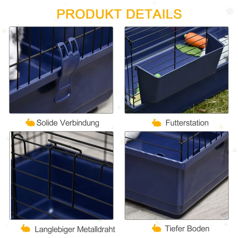 Klatka dla małych zwierząt klatka dla zwierząt klatka dla gryzoni ze wszystkimi akcesoriami stal+tworzywo sztuczne kolor niebieski