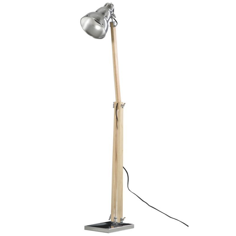 Lampa podłogowa lampa stojąca z regulacją wysokości regulowany klosz E27 lite drewno