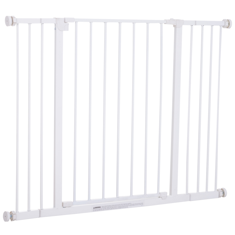 PawHut® Barierka Zabezpieczająca Ochronna dla Zwierząt Psów Metal Biała 72-107x76 cm