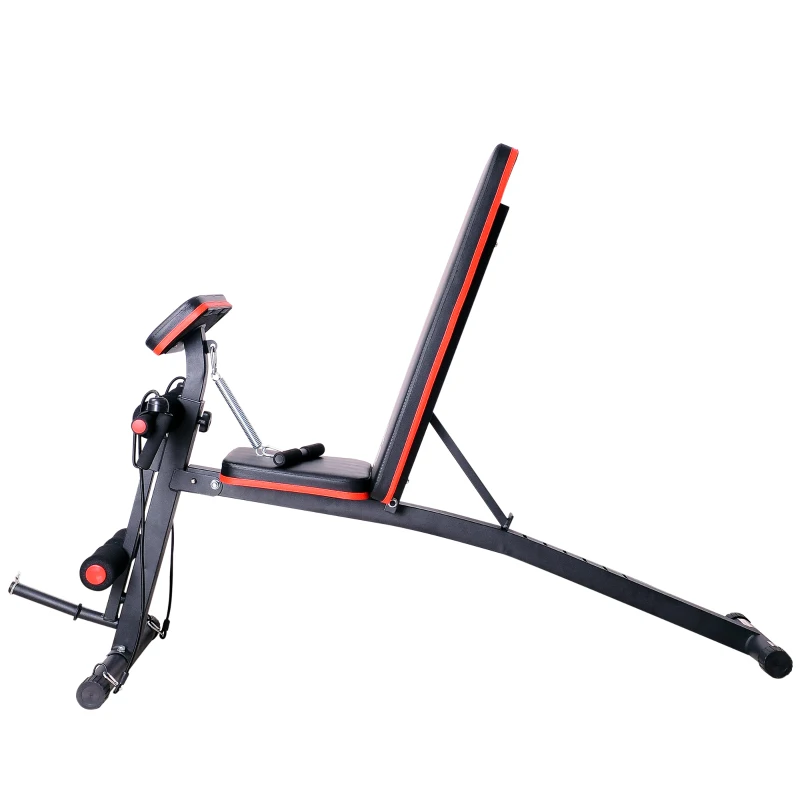 HOMCOM ławka treningowa wielofunkcyjna ławka do ćwiczeń z hantlami ze sprężyną obciążenie do 120 kg