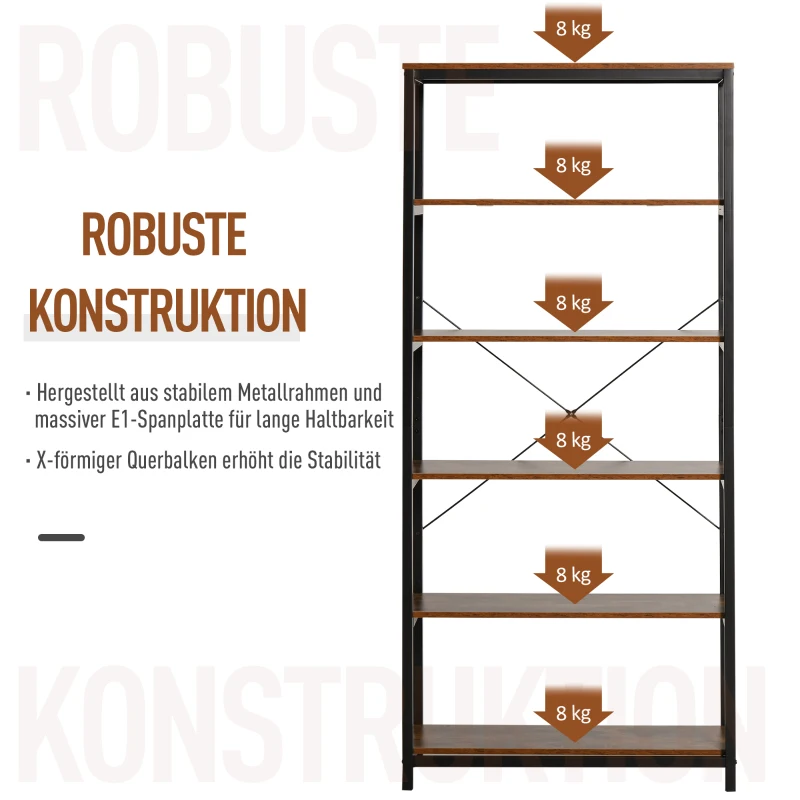 HOMCOM Regał na książki z 5 półkami