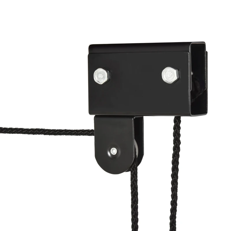 HOMCOM Podnośnik kajakowy, sufitowy, rowerowy System do przechowywania kajaków do 50 kg Uchwyt sufitowy wielofunkcyjny stal PP czarny 12,3 x 16 cm