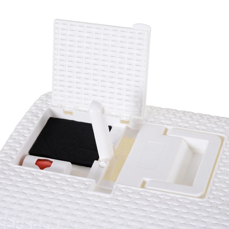 PawHut® Kuweta Toaleta dla Kota Obudowa Łopatka Pokrywa Mata Uchwyt PP Biały