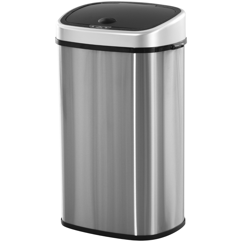 HOMCOM® KOSZ NA ŚMIECI AUTOMATYCZNY Z CZUJNIKIEM NA PODCZERWIEŃ 58L srebrny połysk