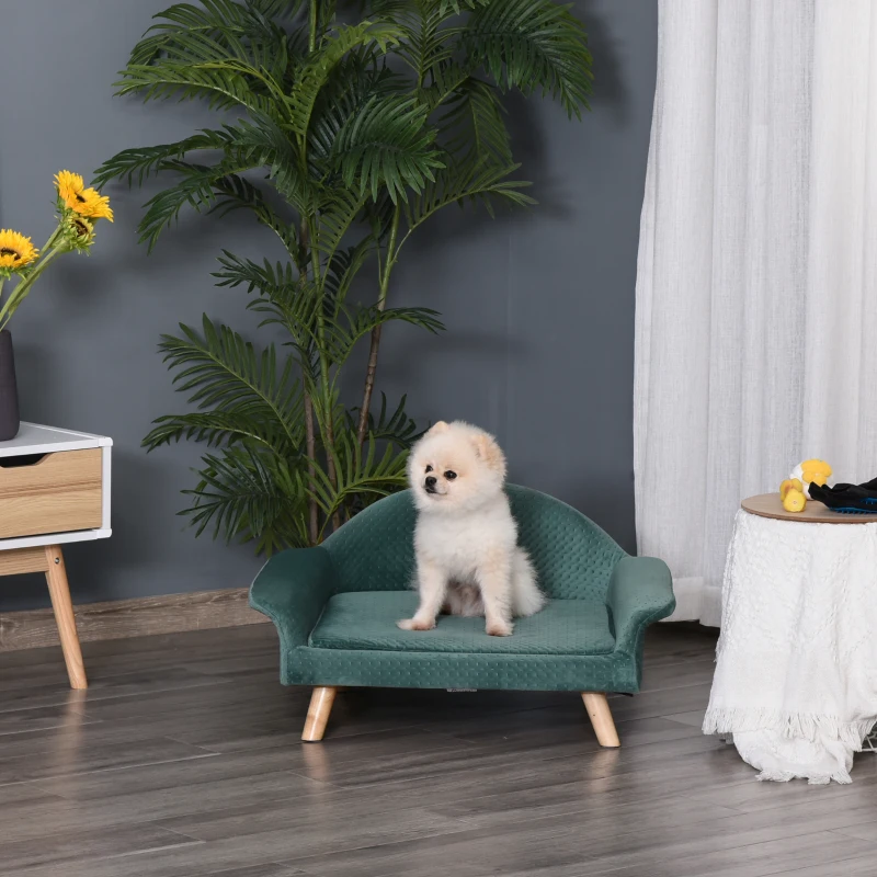 Sofa dla zwierząt domowych Sofa dla psa Sofa dla kota holenderski aksamit nowoczesna jasnozielona