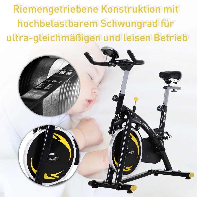 HOMCOM® Rower Treningowy do Użytku Domowego Fitness Bezstopniowy Opór Magnetyczny Stal