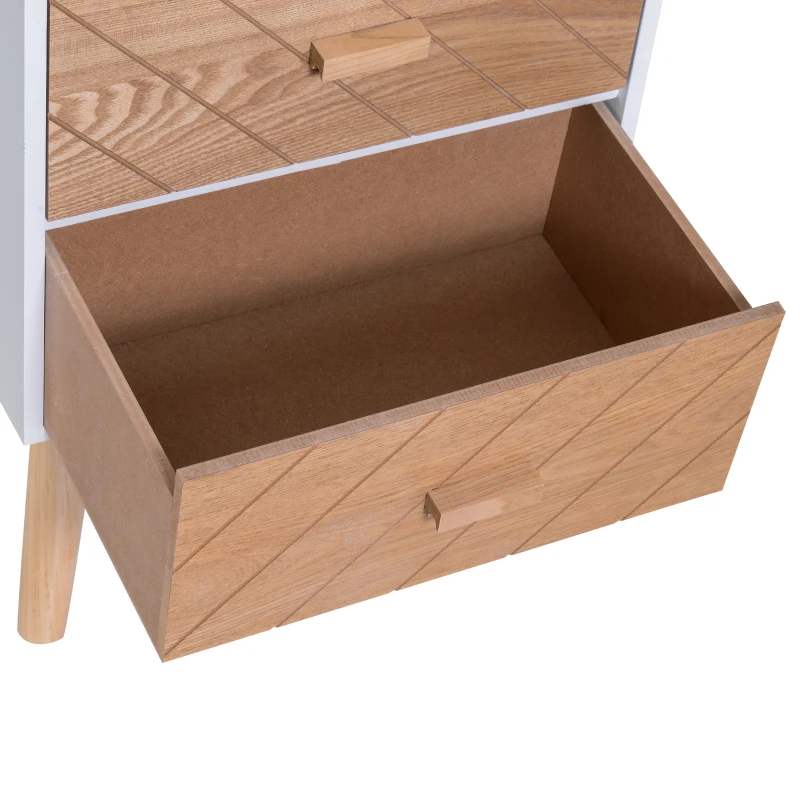 HOMCOM® SZAFKA NOCNA 2 SZUFLADY STOLIK SZAFKA DO PRZEDPOKOJU biały