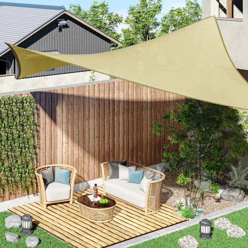 Żagiel przeciwsłoneczny prostokąt 3x3m hdpe piaskowy Outsunny