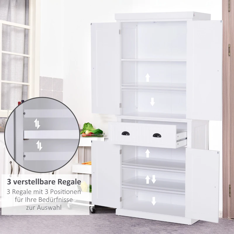 Szafka kuchenna Szafka na naczynia z szufladą Szafka do jadalni 6 poziomów MDF biały