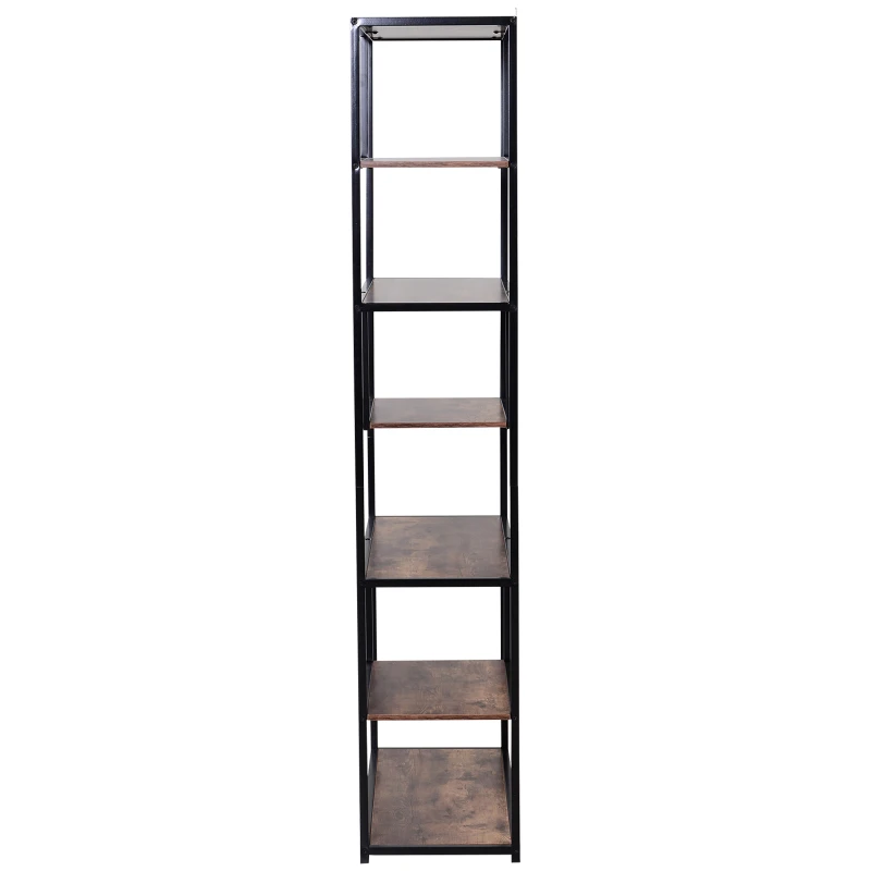 Homcom® Regał na Książki Akta Stabilny Płyta Wiórowa Brązowy 82 X 33,5 X 175 cm
