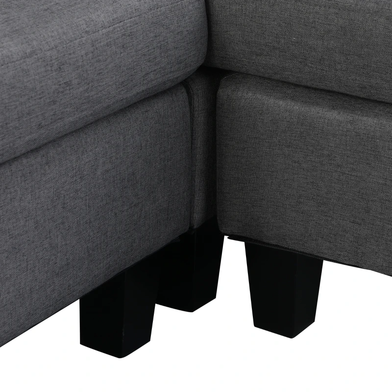 Narożnik sofa z tkaniny kanapa narożna z szezlongiem w kształcie litery L tkanina szara