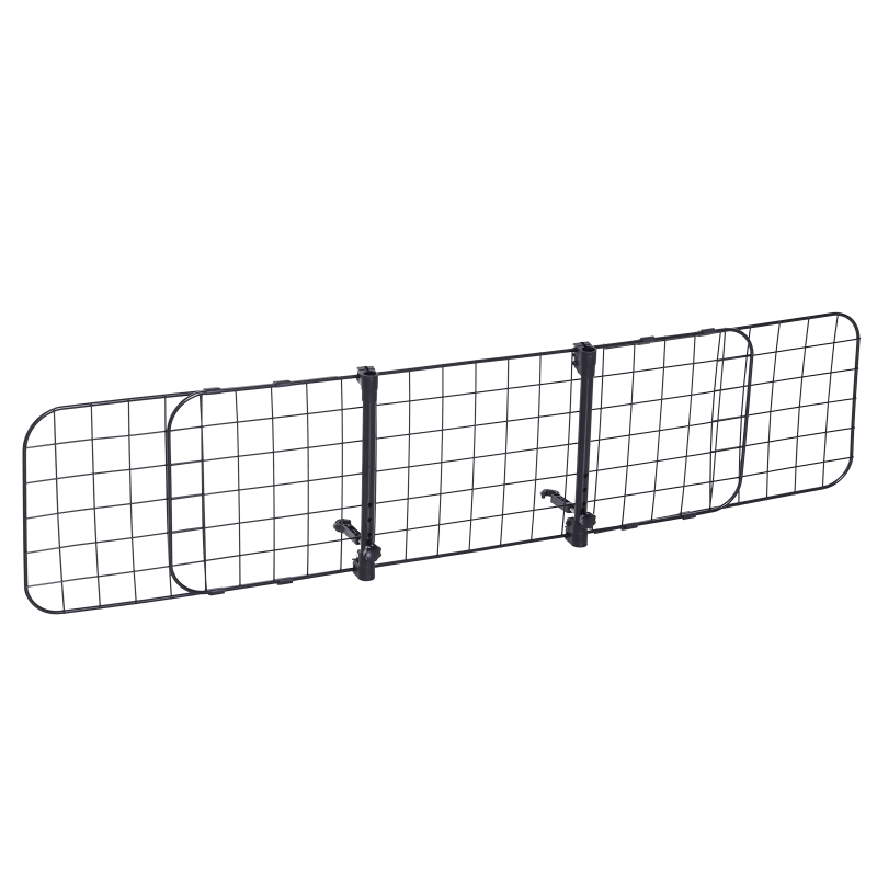 PawHut® KRATKA OCHRONNA PRZEGRODA DO SAMOCHODU DLA PSA UNIWERSALNA REGULOWANA METAL czarna (91-145) x 30 cm