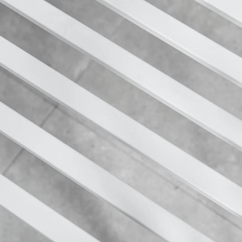 Ławka ogrodowa metalowa biała Outsunny